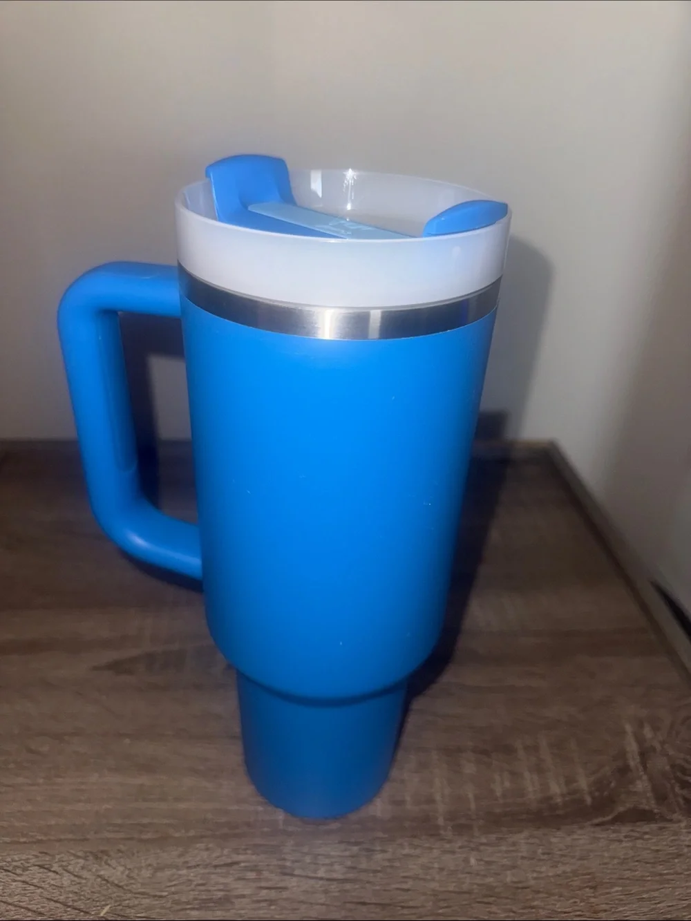Stanley Blue Travel Tumbler with Handle and Lid